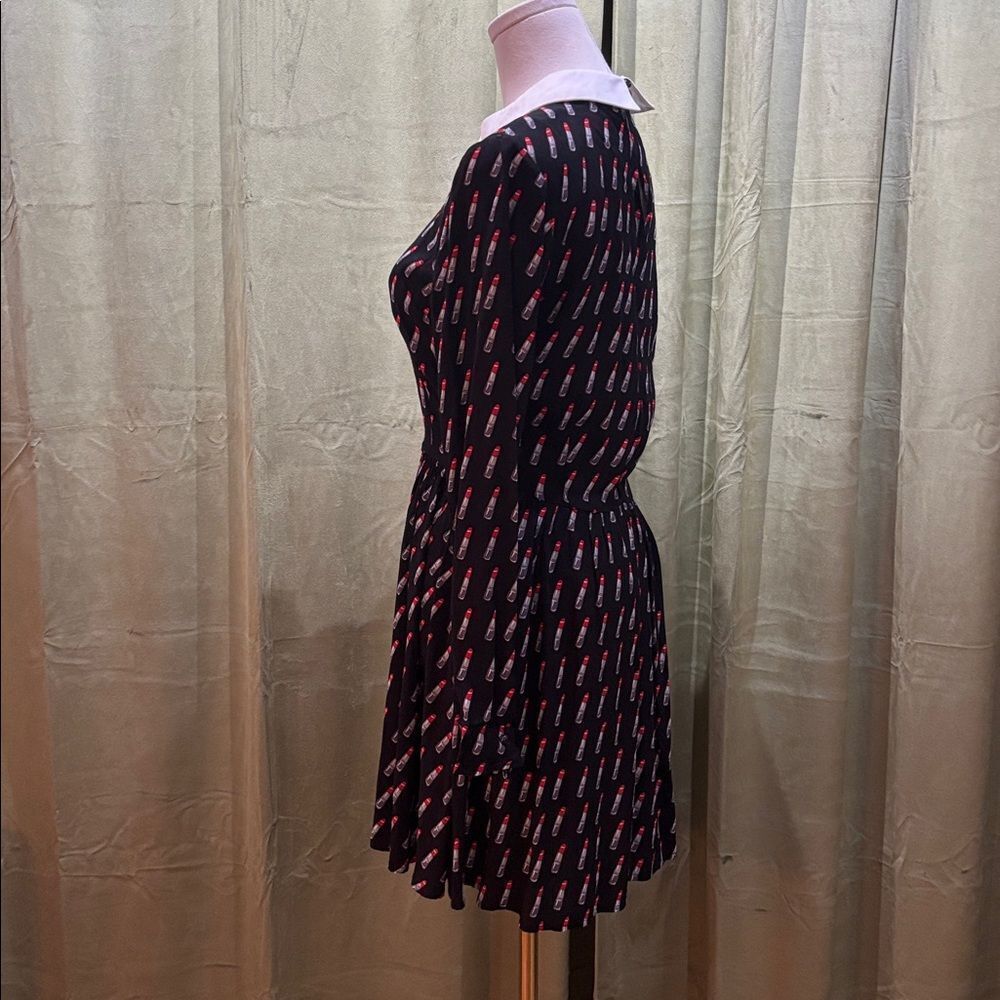Forever 21 lipstick 💄 print Long Sleeve Dress, S - Picture 8 of 11